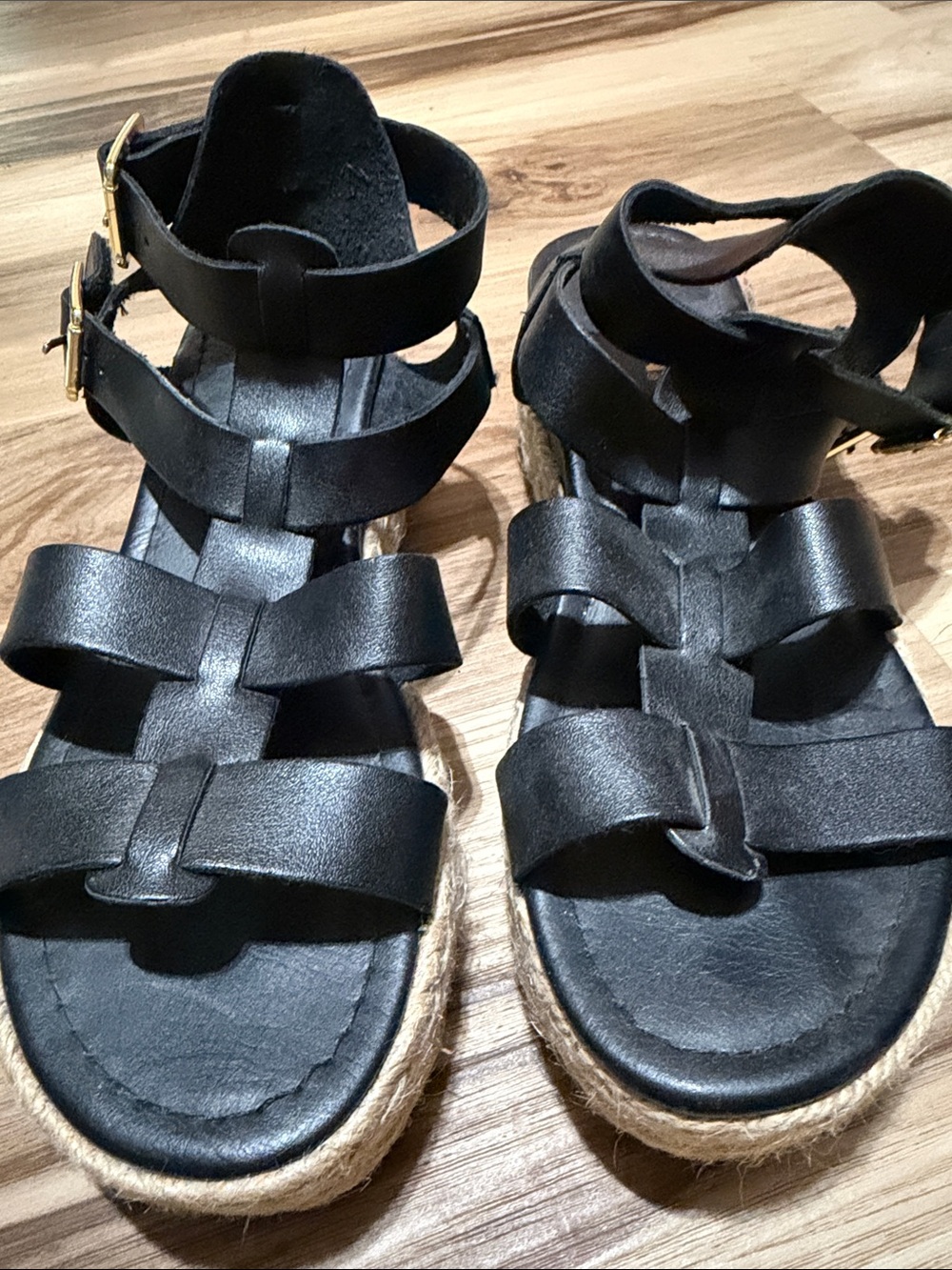 Soda Black Strappy Espadrille Sandals - Women's Casual Comfort